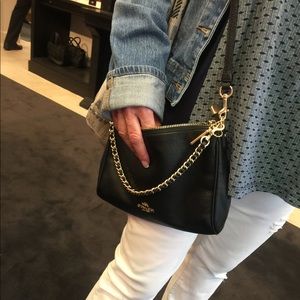 NEW COACH pebble leather carrie cross body bag